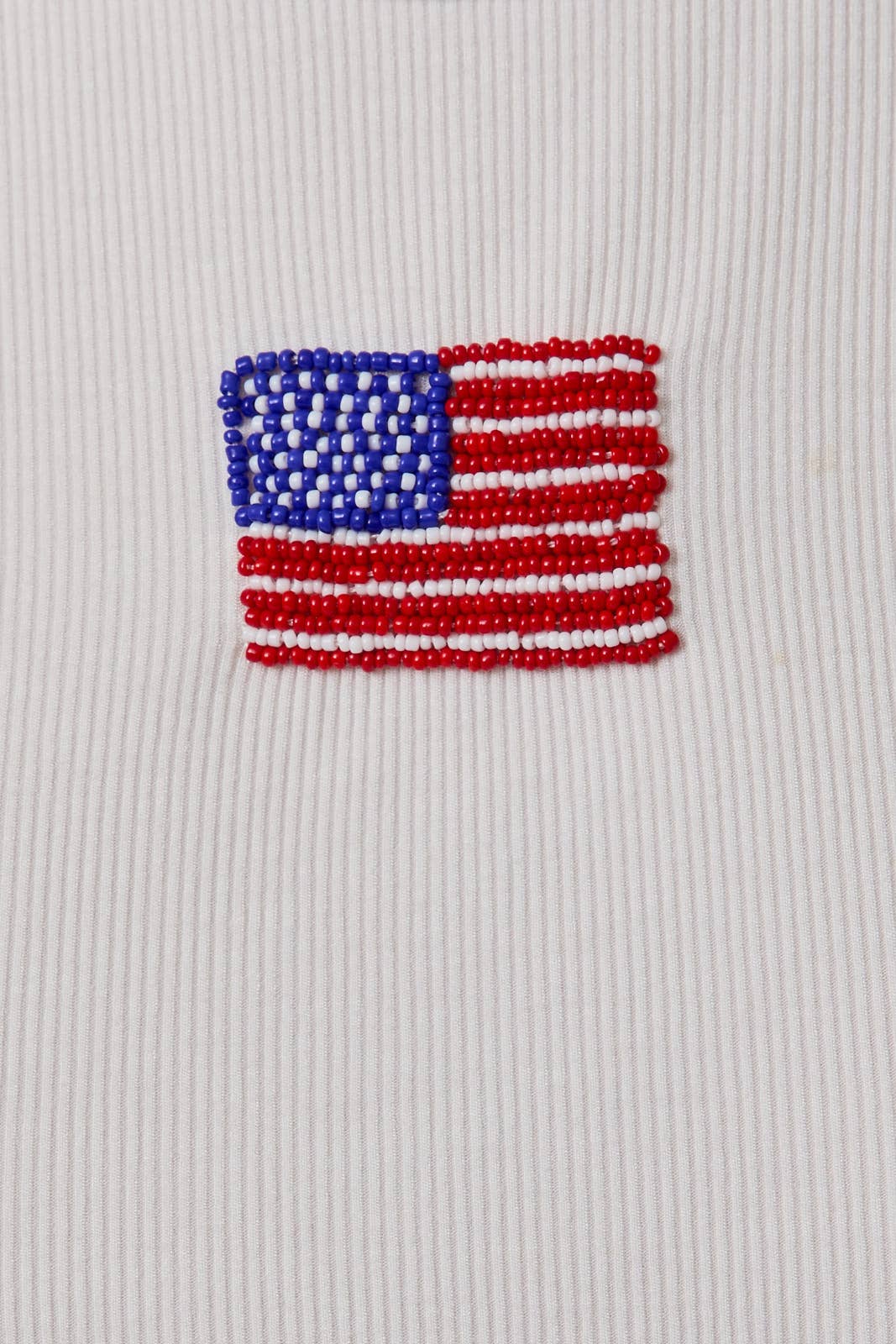 USA BEADED RIBBED TANK TOP