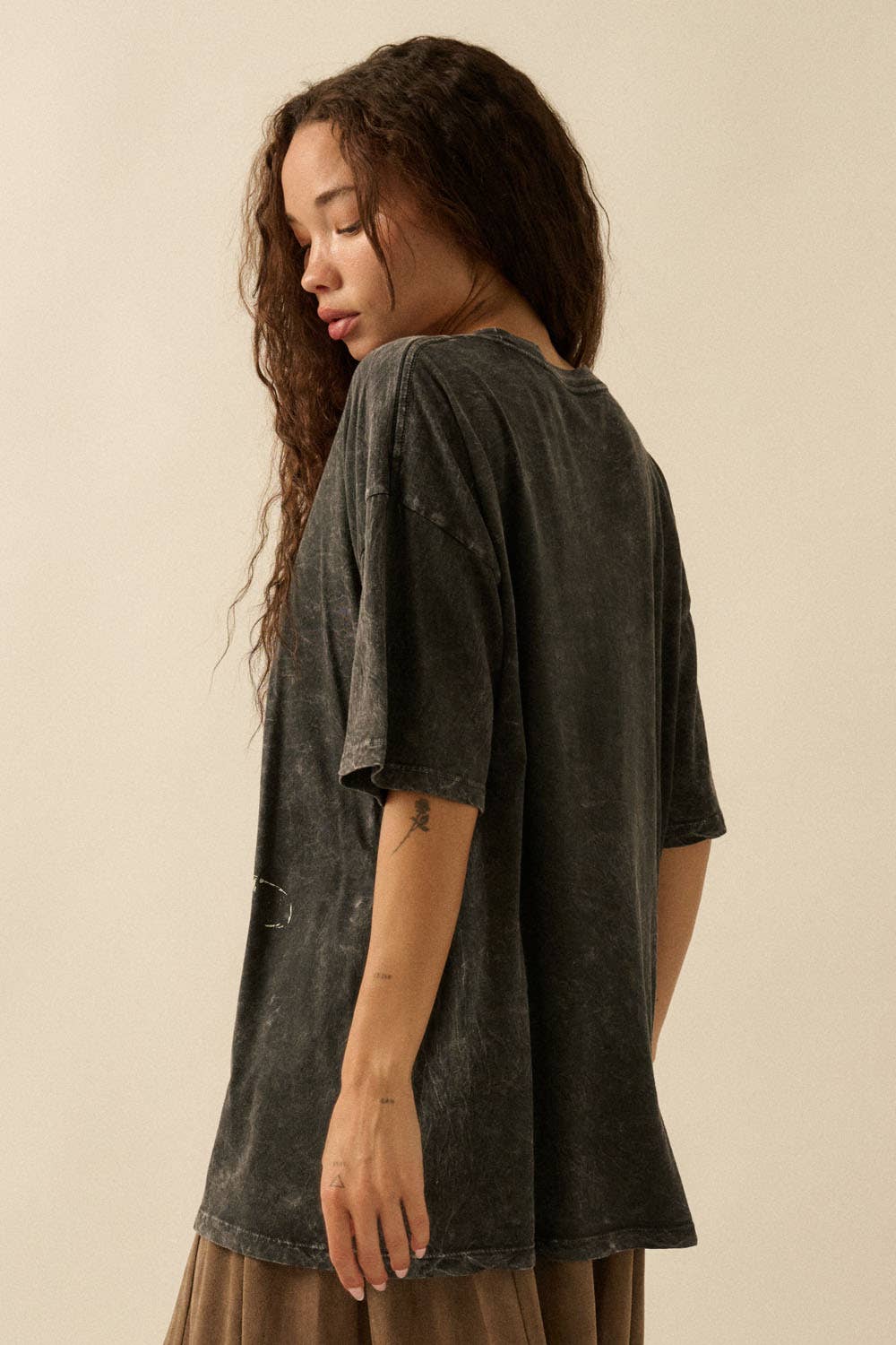 Zebra Vintage-Wash Oversize Graphic Tee