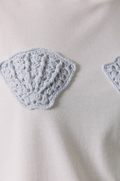 SHELL CROCHET PATCHED T-SHIRT