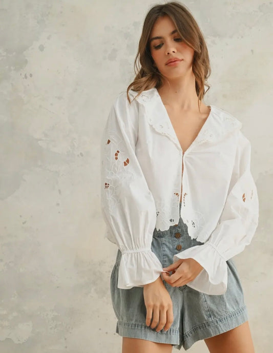 EYELET BLOUSE