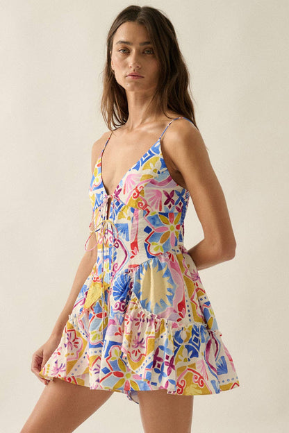 Tropic Tie-Front Cami Romper