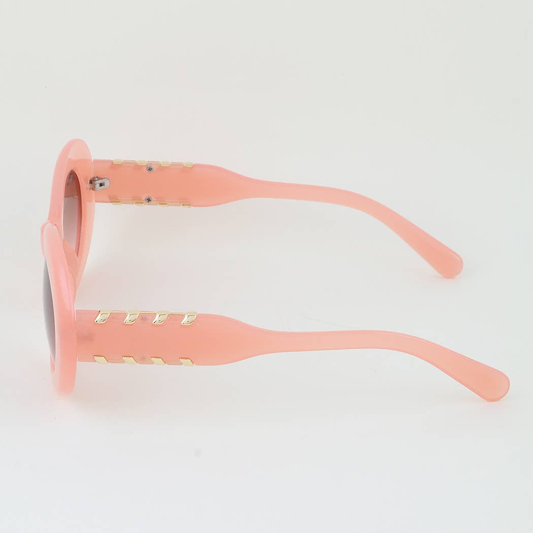 Retro Solid Oval Sunglasses