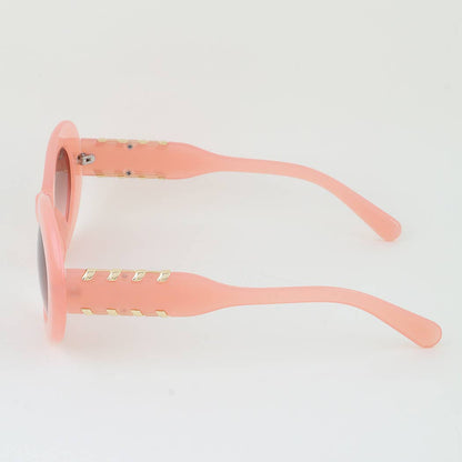 Retro Solid Oval Sunglasses