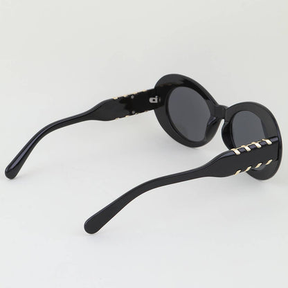 Retro Solid Oval Sunglasses