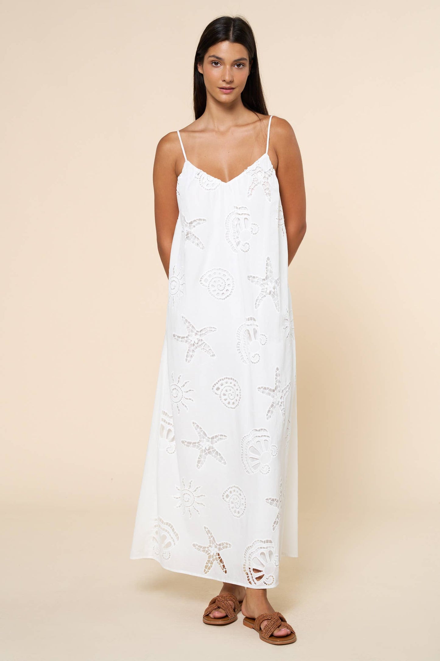 NAUTICAL EMBROIDERY EYELET MAXI
