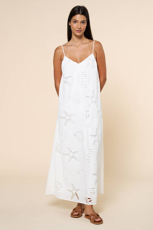 NAUTICAL EMBROIDERY EYELET MAXI