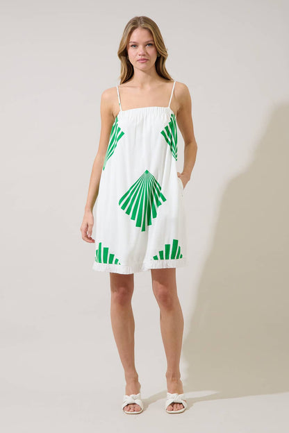 Quina Shift Mini Dress Fan Breeze