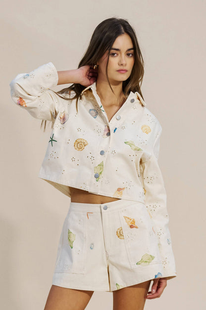 Shell and Starfish Cropped Jacket