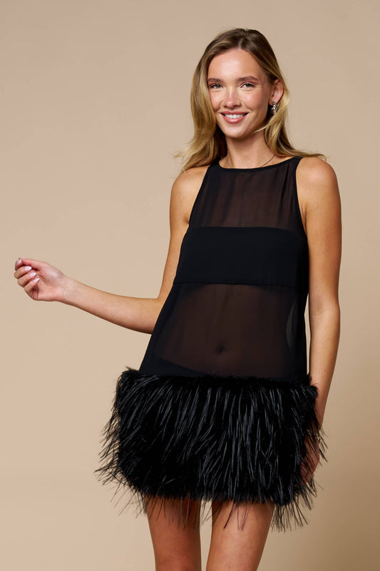 FARRAH FEATHER DRESS