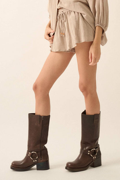 Textured Cotton Drawstring Bloomer Skort
