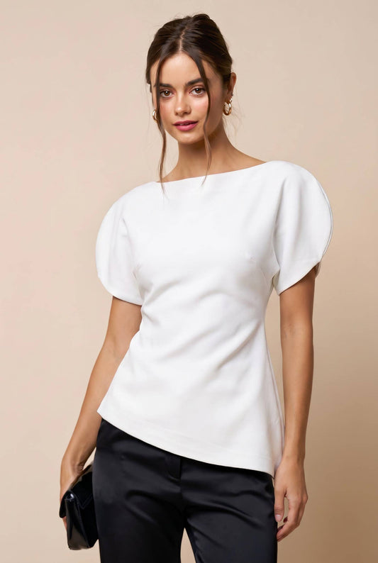 MARY ANN BOAT NECK BLOUSE