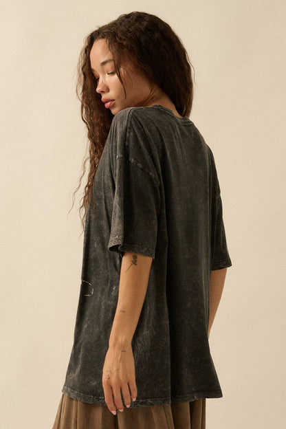 Zebra Vintage-Wash Oversize Graphic Tee